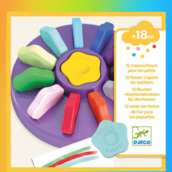 djeco Marokkréta - 12 színű vírág - 12 flower crayons for toddlers miniart