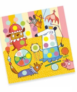 djeco Kreatív matricázó - Színes pöttyökkel - With coloured dots miniart