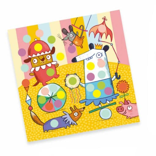 djeco Kreatív matricázó - Színes pöttyökkel - With coloured dots miniart