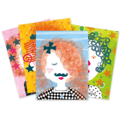djeco Kreatív nyomdakészlet - Arckifejezések - Create the fashion girl's look miniart