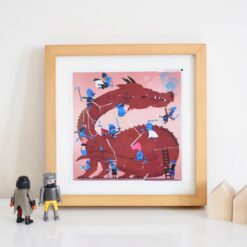 Kreatív, fejlesztő 3 db illusztrált kártya, 105 puzzle matricával - Lovagok és sárkányok | Poppik miniart
