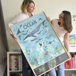 Kreatív, fejlesztő óriásplakát, 59 matricával - Óceán | Poppik miniart matricás posztet