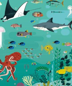 Kreatív, fejlesztő óriásplakát, 59 matricával - Óceán | Poppik miniart