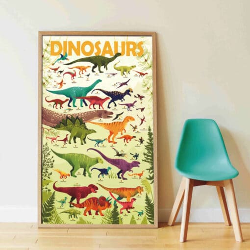 Kreatív, fejlesztő óriásplakát, 32 matricával - Dinoszaurusz | Poppik MiniArt