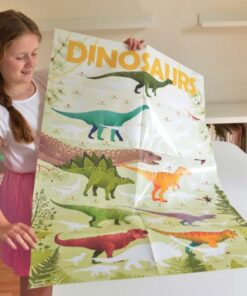Kreatív, fejlesztő óriásplakát, 32 matricával - Dinoszaurusz | Poppik MiniArt