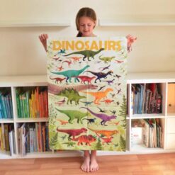 Kreatív, fejlesztő óriásplakát, 32 matricával - Dinoszaurusz | Poppik MiniArt