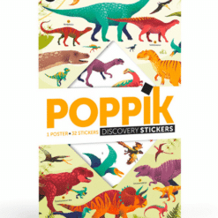 Kreatív, fejlesztő óriásplakát, 32 matricával - Dinoszaurusz | Poppik MiniArt