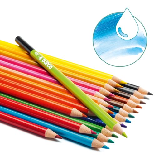 Színes ceruza készlet - 24 szín, akvarell - 24 watercolour pencils djeco