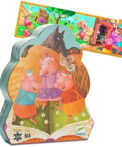 djeco Formadobozos puzzle - A 3 kismalac - The 3 little pigs