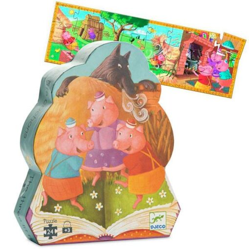 djeco Formadobozos puzzle - A 3 kismalac - The 3 little pigs