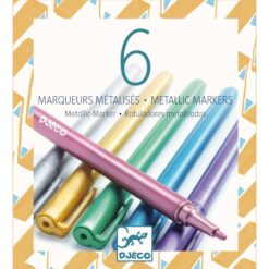 djeco 6 fémfesték filctoll - 6 metalic markers