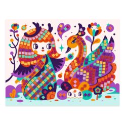 Mozaikkép készítés | Kokeshi babák