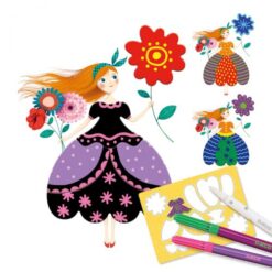 Színezés és mintakészítés varázsfilccel - Méri szép ruhái - Marie's pretty dresses djeco