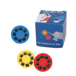 MOULIN ROTY – DIAVETÍTŐ LÁMPÁK – 3 DB LEMEZ MESEVETÍTŐBE DOBOZBAN: APRÓ CSODÁK
