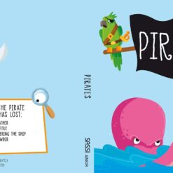 Fejlesztő játék kerek dobozban – padló puzzle és könyv, kalózok | Sassi