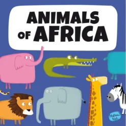 Fejlesztő játék kerek dobozban – padló puzzle és könyv, Afrika állatai | Sassi