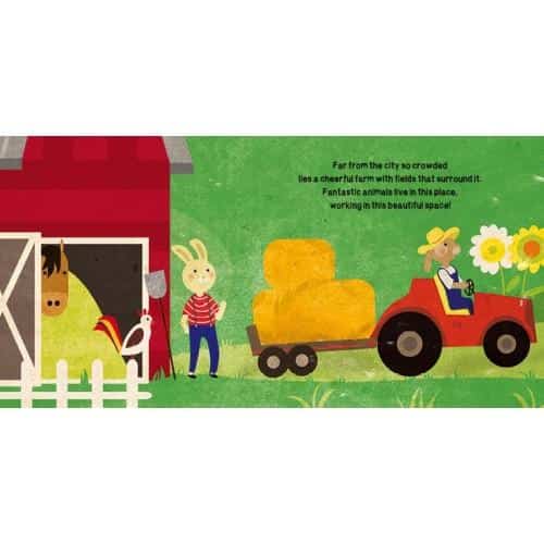 Fejlesztő játék kerek dobozban – padló puzzle és könyv, farm | Sassi