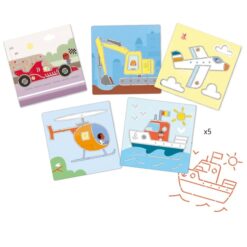 djeco Rajzsablonok - Járművek és társaik - Transports & co