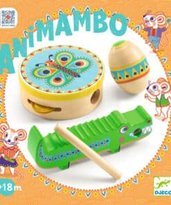 djeco Játékhangszer - Tamburin, maracas, guiro - Set of percussions: tambourine, maracas, guiro