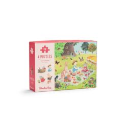Moulin Roty - A nagy család - Évszakok mini puzzle (4x12 db-os)