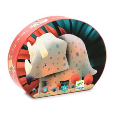 djeco Formadobozos puzzle - Teo a kis dínó, 24 db-os - Teo the dino