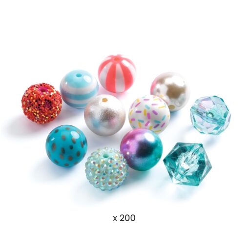 djeco Ékszerkészítő készlet - Buborék gyöngyök, ezüst - Bubble beads, Silver