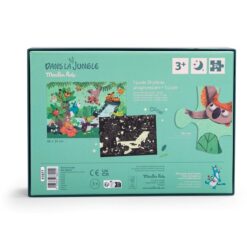 Moulin Roty - Dzsungel - sötétben világító, foszforeszkáló puzzle - A vízesés (24 db-os)