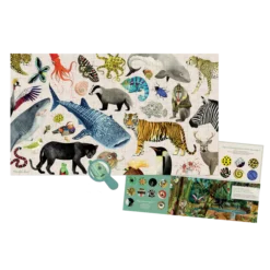 Moulin Roty - A világ körül - A világ állatai puzzle - kirakó (200 db-os)