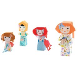 djeco Síkból térbe formálás - Kokeshi babák - Kokeshis