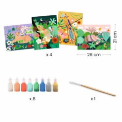 djeco Művészeti műhely - Festés kiemelkedően - Trópusi erdő - Tropical forest