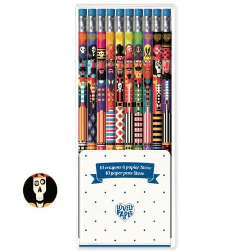 djeco Grafit ceruza radíros végű - Steve - 10 db-os készlet - 10 pencils Steve