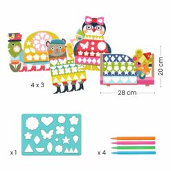 DJECO - DESIGN BY Színezés sablonokkal - Rendezetten vidám - Neat but fun