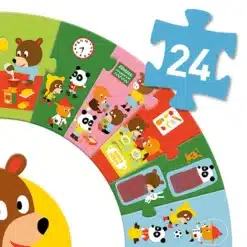 djeco Óriás körpuzzle - Mackó egy napja - The day
