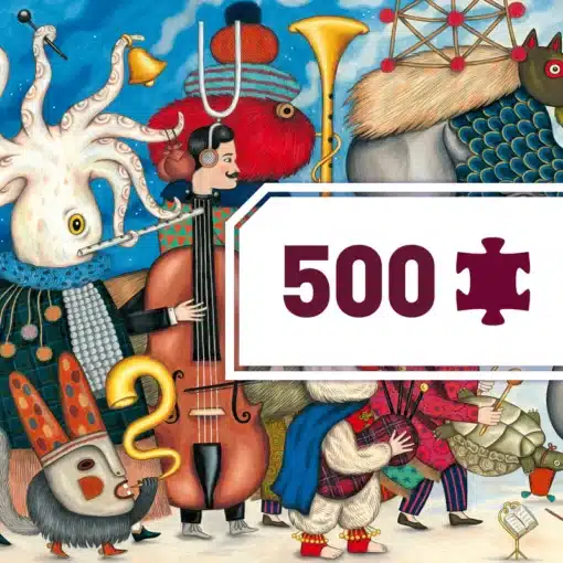 DJECO - JÁTÉKOK Művész puzzle - Fantasztikus zenekar, 500 db-os - Fantasy Orchestra