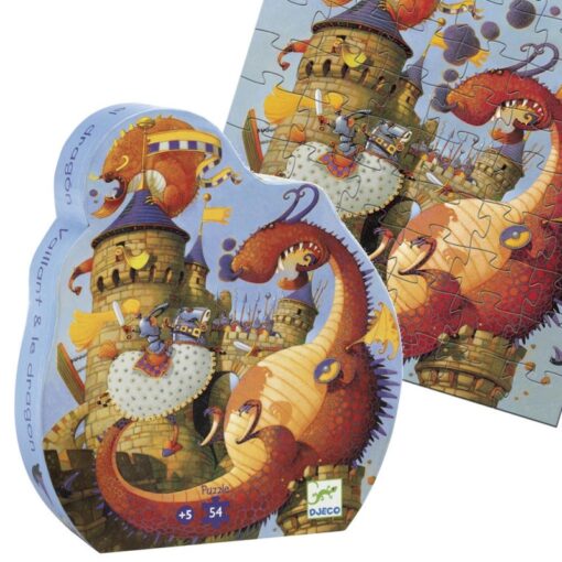 djeco Formadobozos puzzle - Vaillant és a sárkány - Vaillant and the dragon Cikkszám: 7256