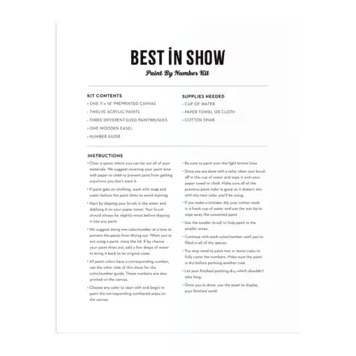 Best In Show számfestő készlet GALISON