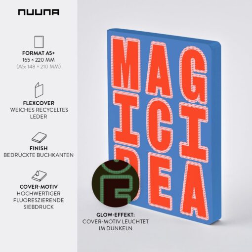 NUUNA Graphic L Glow pontozott lapos jegyzetfüzet - Magic Idea