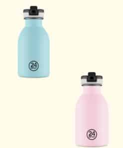 24BOTTLES Kids Urban 250ml rozsdamentes acél kulacs, Candy Pink cloud blue