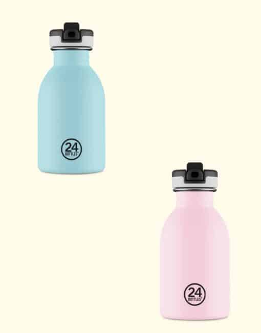 24BOTTLES Kids Urban 250ml rozsdamentes acél kulacs, Candy Pink cloud blue