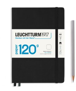 LEUCHTTURM1917 Medium Edition 120g A5 vonalas lapos NOTEBOOK, fekete