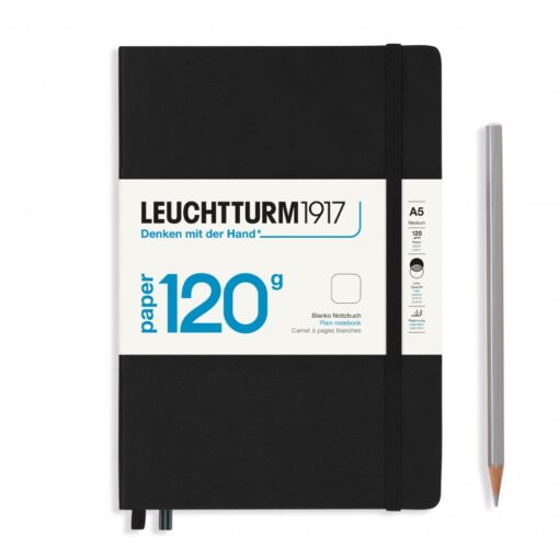 LEUCHTTURM1917 Medium Edition 120g A5 vonalas lapos NOTEBOOK, fekete