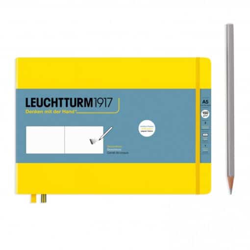 LEUCHTTURM1917 Sketchbook A5 fekvő, citromsarga