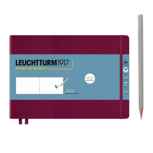 LEUCHTTURM1917 Sketchbook A5 fekvő, port red