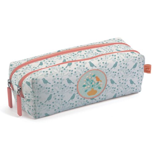 Djeco - Little Big room Tolltartó két rekesszel - Madárka - Romantic pencil case