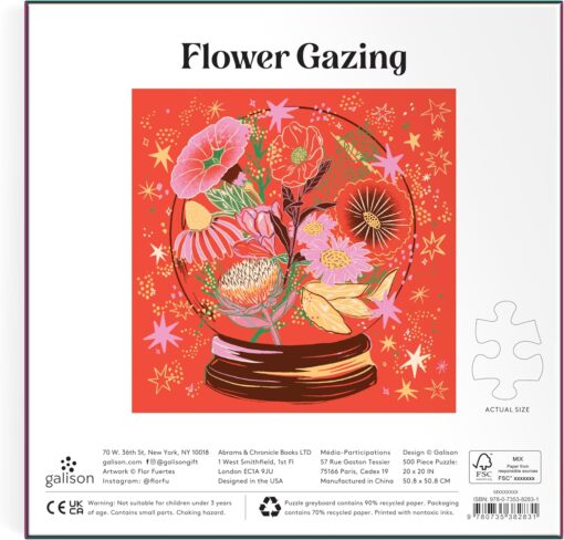 Flower Gazing – Virág gömb 500 darabos aranyfóliás puzzle Galison