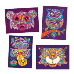 Djeco: Design by Csillámkép készítés - Csillogó állatok - Glitter animals