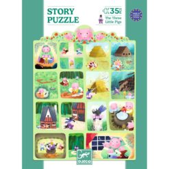 Djeco - Játékok Mese puzzle - A három kismalac, 35 db-os - The Three Little Pigs