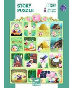 Djeco - Játékok Mese puzzle - A három kismalac, 35 db-os - The Three Little Pigs