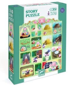 Djeco - Játékok Mese puzzle - A három kismalac, 35 db-os - The Three Little Pigs