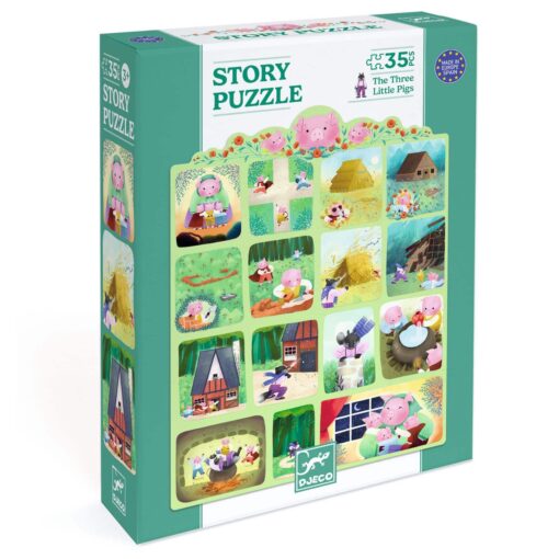 Djeco - Játékok Mese puzzle - A három kismalac, 35 db-os - The Three Little Pigs